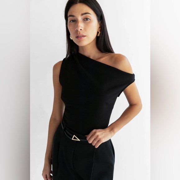 OAK + FORT Tops - OAK & FORT ASYMMETRIC OFF THE SHOULDER TANK - NWOT